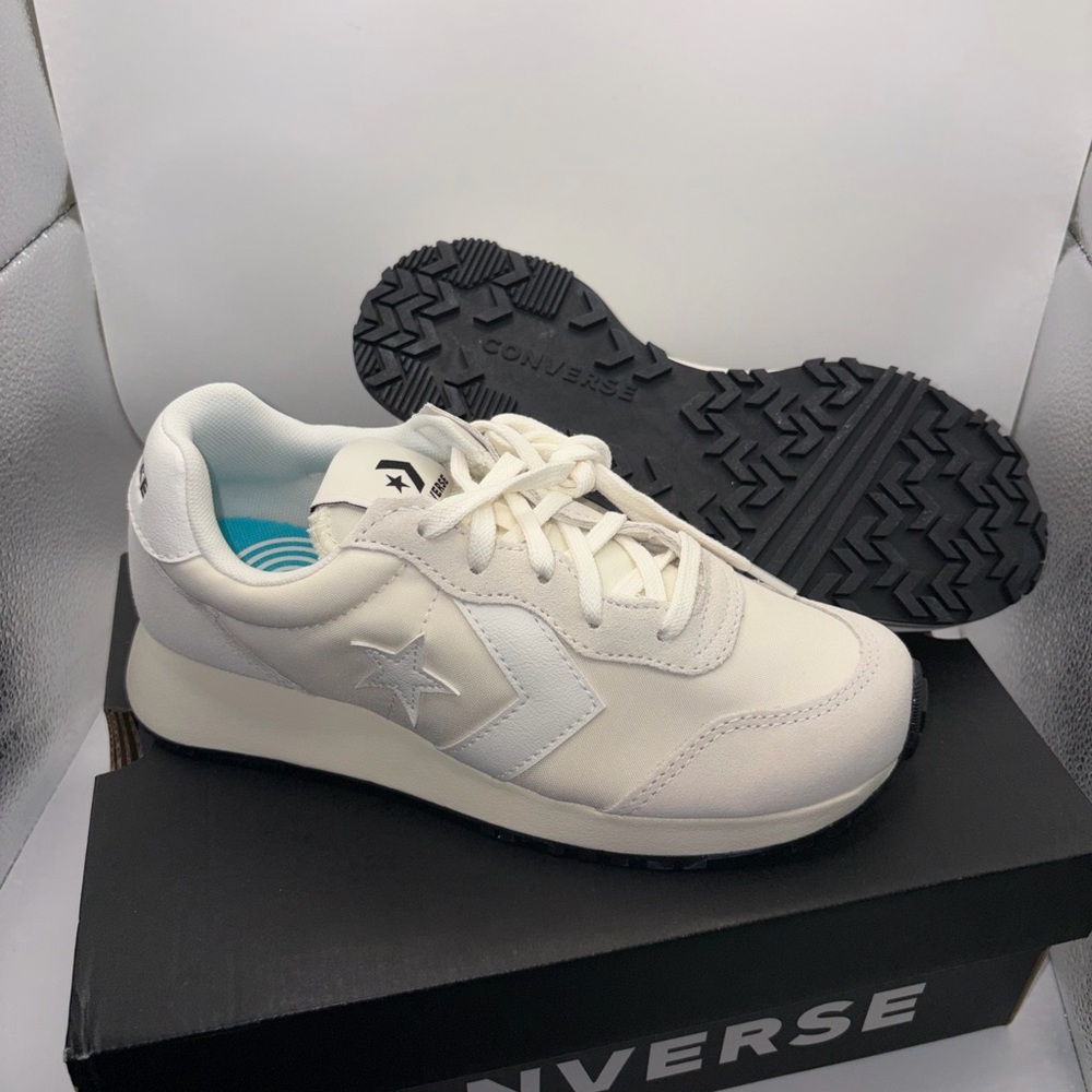 Converse Cream and Black Star Sneakers